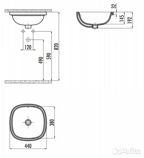 Creavit SO037-00CB00E-0000 Раковина меб