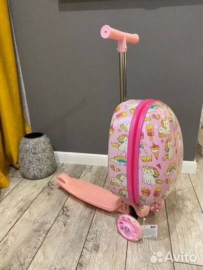 Детский чемодан самокат