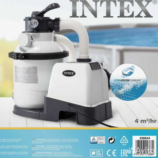 Песочный фильтр насос для бассейна (4000л/ч) Intex