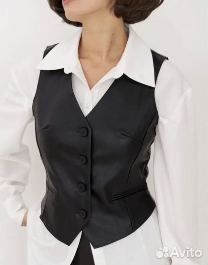 Жилет классический кожаный