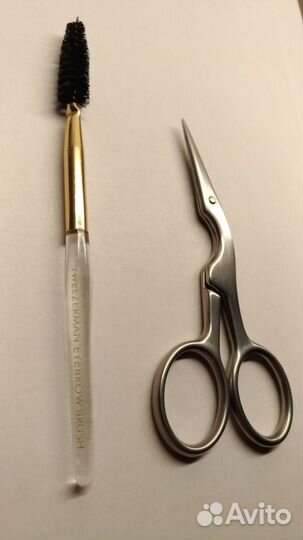 Ножницы и кисточка для бровей Tweezerman