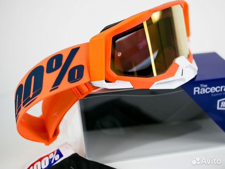 Мотоочки 100% Racecraft 2 goggle coral-mirror true