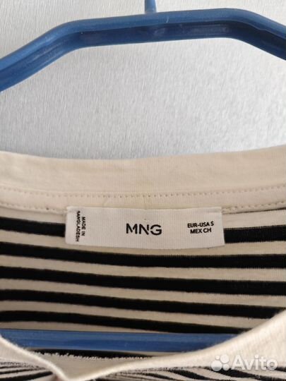 Лонгслив в полоску Mango+рубашка