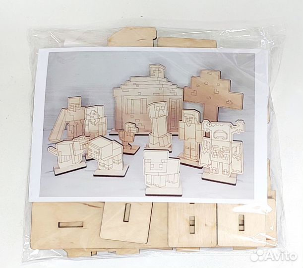 Развивающий деревянный конструктор Майнкрафт