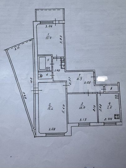 3-к. квартира, 79 м², 9/9 эт.