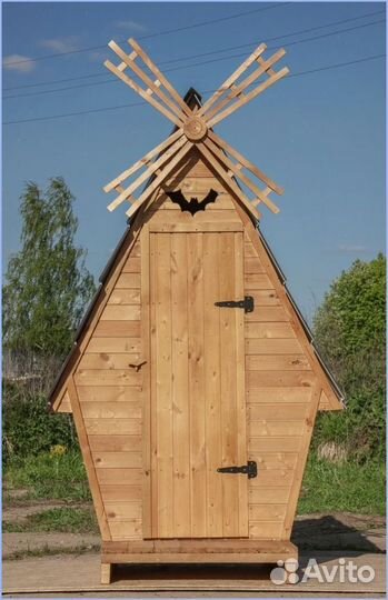 Дачный туалет с декором и установкой рпэ 582