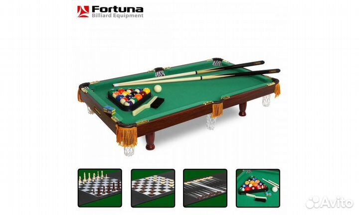 Бильярдный стол Fortuna Пул 3фт 4 в 1 с