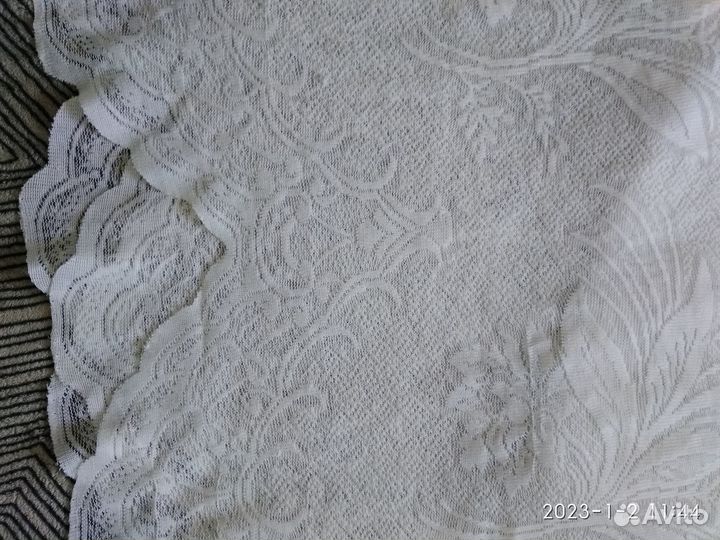 Тюль белый с фестонным краем