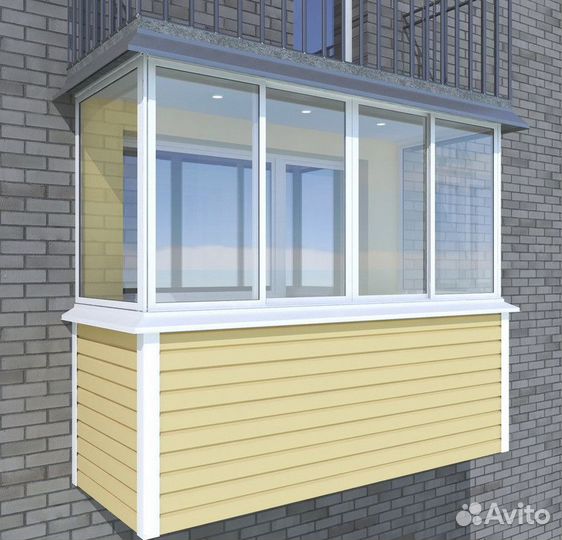 Остекление балконов раздвижное