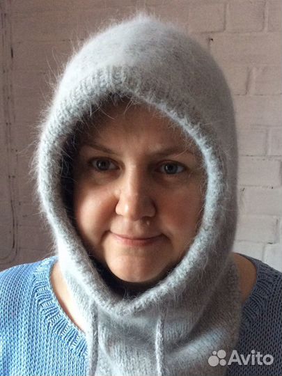 Комплект капор и варежки бежевый