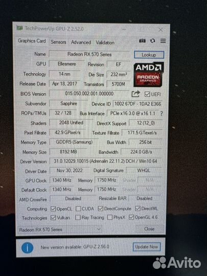 Sapphire rx 570 nitro+ 8gb