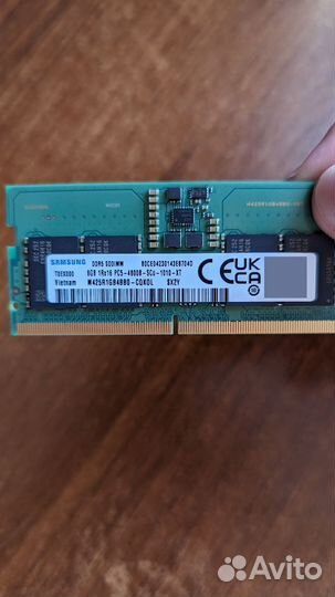 Оперативная память для ноутбука 16гб DDR5 4800