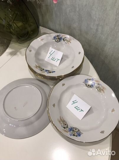 Тарелки разные, дулево -сирень