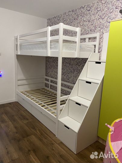 Детская двухъярусная кровать Домик