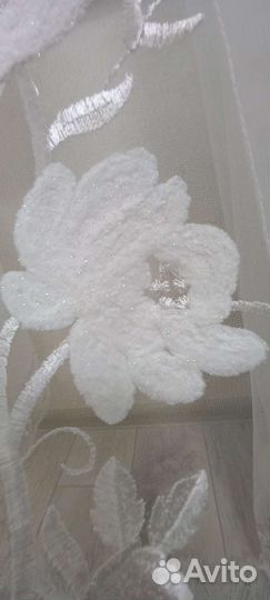 Тюль новый микросетка с розами