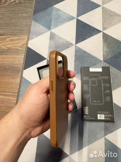 iPhone 15 pro max чехол из натуральной кожи