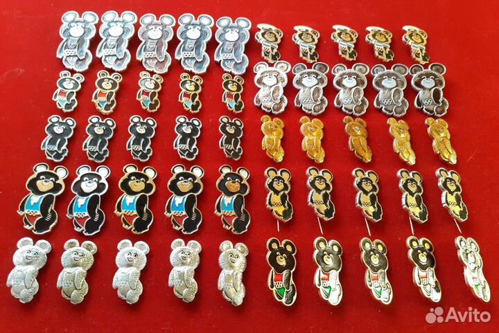 Набор значков Олимпиада 80. Мишка олимпийский