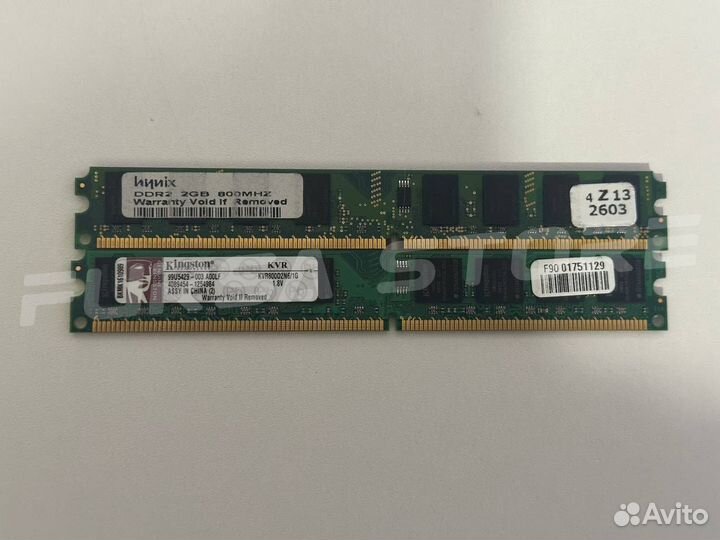 Оперативная память DDR2 512MB 1Gb 2Gb