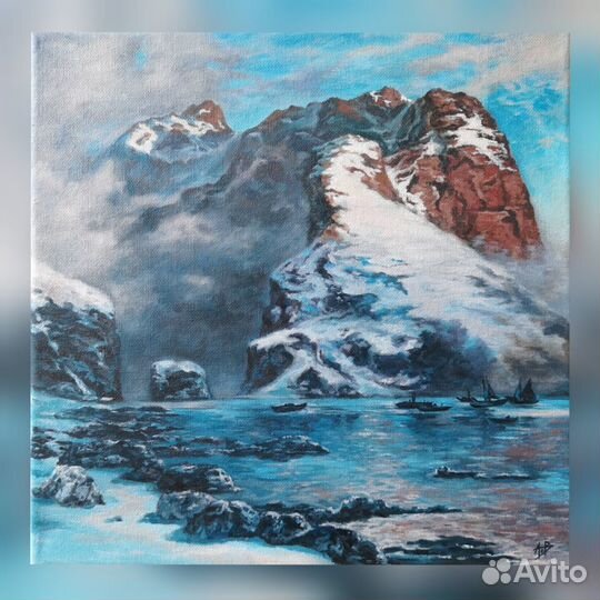 Картина маслом пейзаж горный