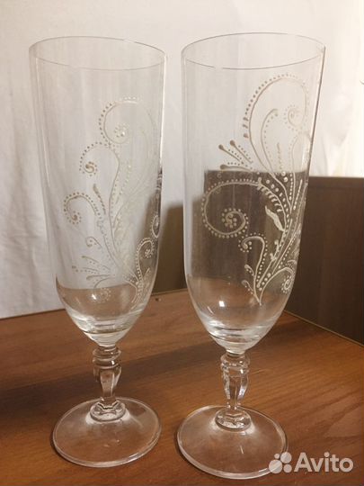 Фужеры тонкого стекла с гравировкой