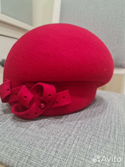 Шляпа фетровая красная демисезон
