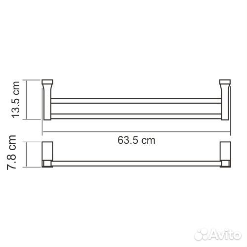 Полотенцедержатель wasserkraft Lopau K-6040 двойн