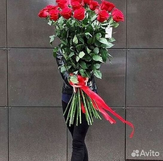 Розы высокие Доставка цветов
