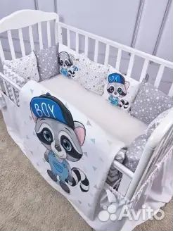 Бортики-подушки с одеялом новые