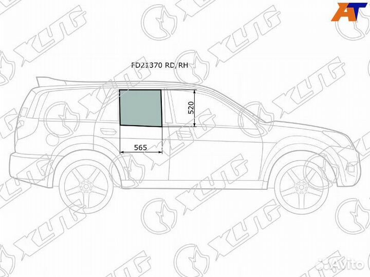 Стекло двери задней правой Great Wall Hover