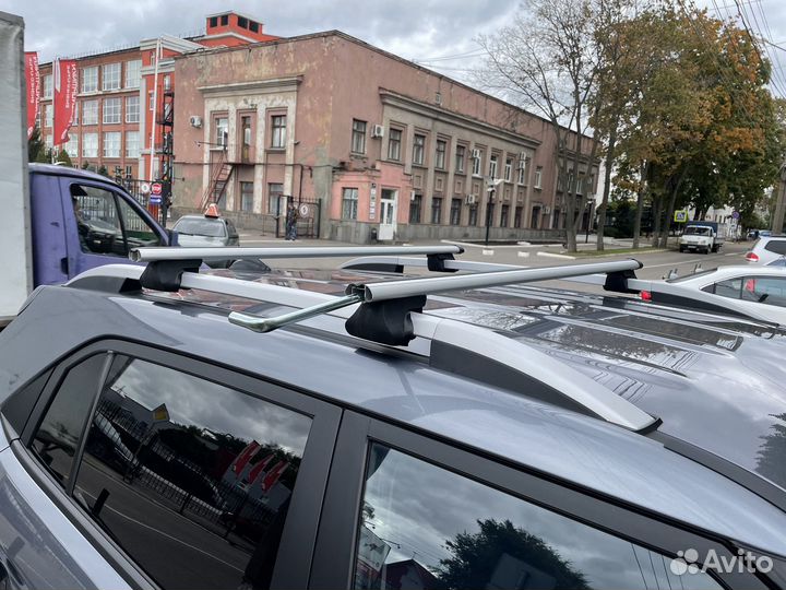 Багажник на рейлинги Фаворит, аэродинамика серебро