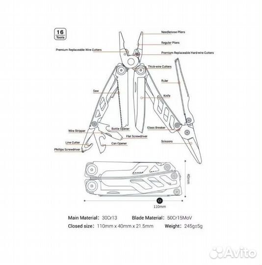 Мультитул Xiaomi NexTool NE20143