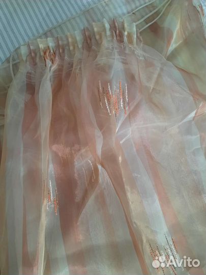Тюль-органза 2 шт. Шир. нижнего края по 3м