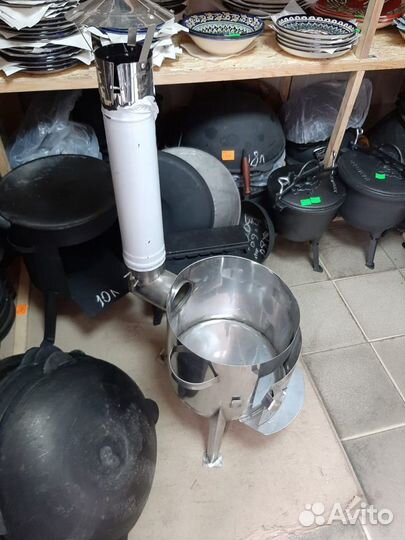 Печь для чугунного казана Учаг из нержавейки