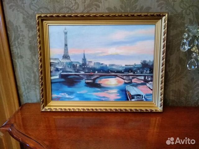 Картина Париж, холст, масло