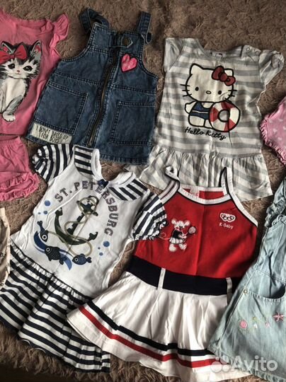 Летние вещи на девочку пакетом 86-92
