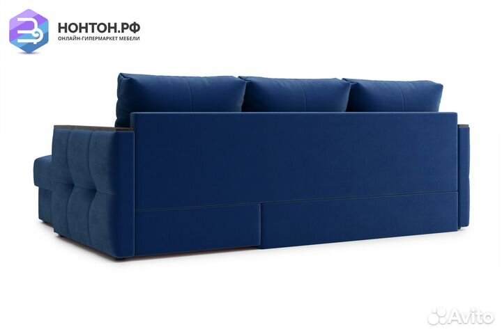 Диван угловой дельфин Инсайд темно-синий