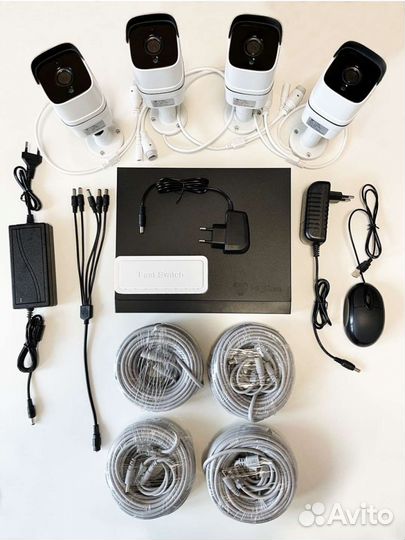 Комплект видеонаблюдения IP 4Мп Hi Cam Hi441IP