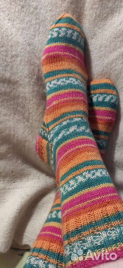 Носки шерстяные вязанные ручная работа