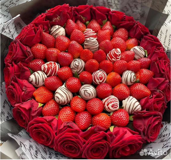 Клубника в шоколаде, букет на 14 февраля