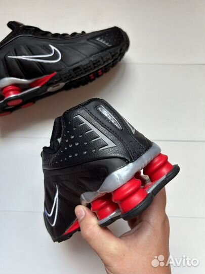 Кроссовки nike air shox r4 black red мужские 41-45