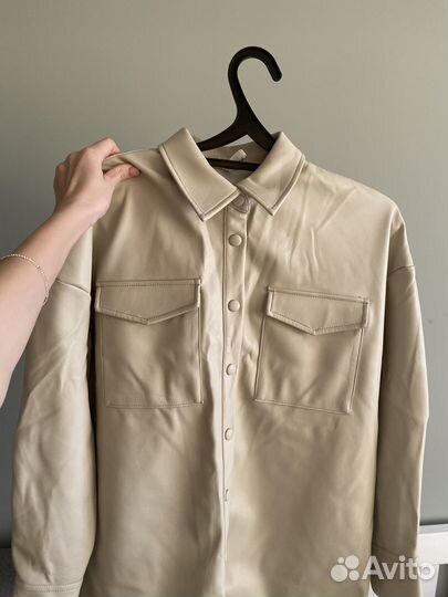 Кожаная рубашка женская