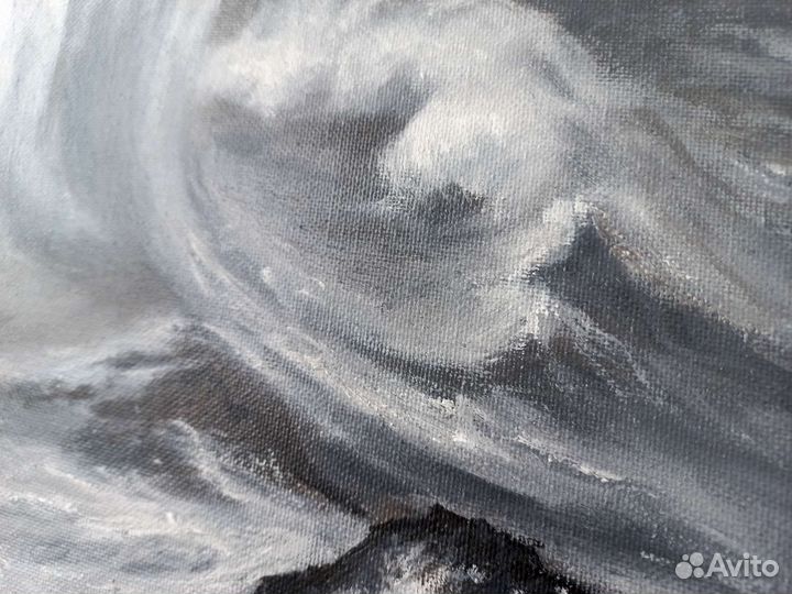 Картина маслом на холсте, морской пейзаж 40х50см