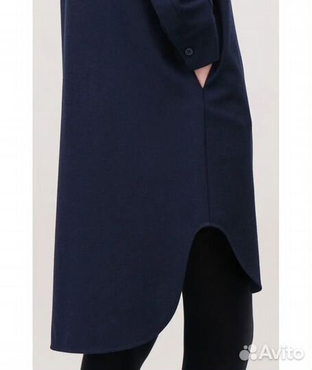 COS Темно-синее шерстяное повседневное платье