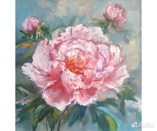 Картина с пионом