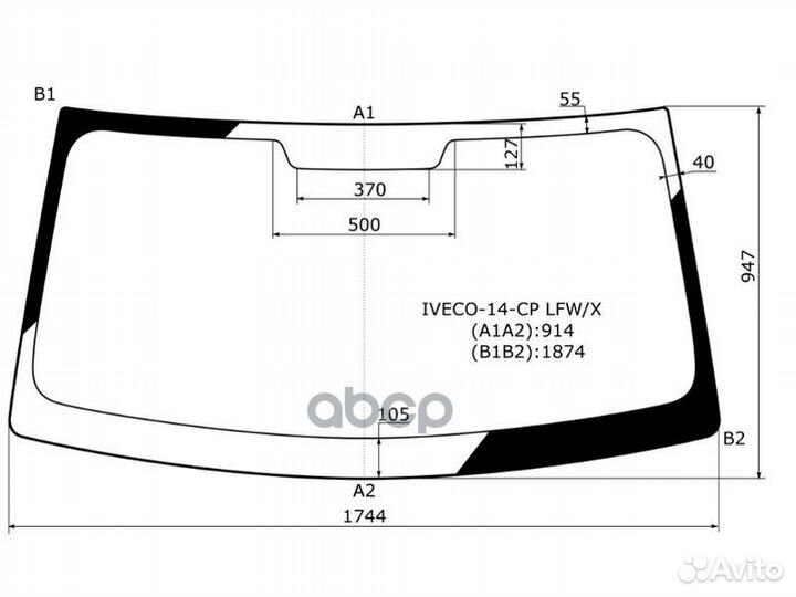 Стекло лобовое в клей iveco daily VI 14