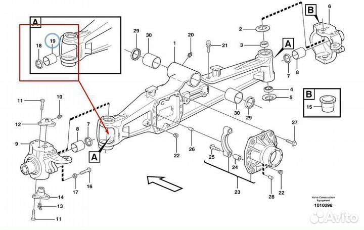 CA0109972 Втулка полуоси для экскаватора погрузчик
