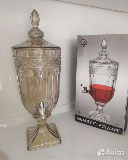 Стеклянный самовар настольный