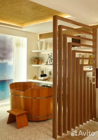 Деревянная реечная перегородка