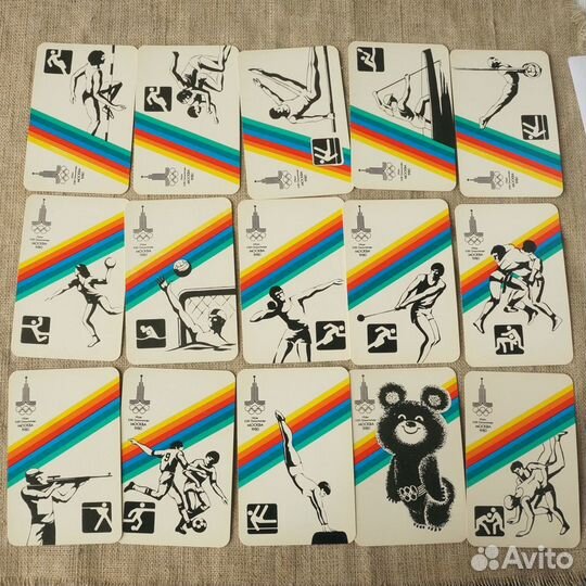 Календарик Олимпиада-80 Олимпийский мишка СССР