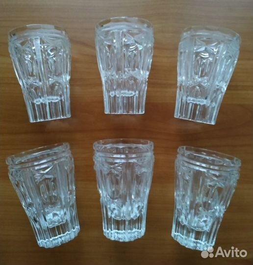 Хрустальные стаканы новые 6 шт